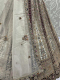 Great Off-White Stone Work Net Wedding Wear Lehenga Choli With Dupatta