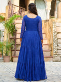 Great Royal Blue Laheriya Printed Georgette Festive Wear Gown - Zeel Clothing