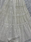 Great White Sequins Net Bridesmaid Lehenga Choli With Dupatta - Zeel Clothing
