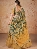 Great Yellow Zari Embroidered Georgette Festive Wear Lehenga Choli With Dupatta - Zeel Clothing