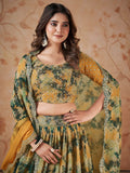 Great Yellow Zari Embroidered Georgette Festive Wear Lehenga Choli With Dupatta - Zeel Clothing