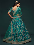 Greatest Green Thread Embroidery Art Silk Wedding Lehenga Choli - Zeel Clothing