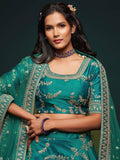 Greatest Green Thread Embroidery Art Silk Wedding Lehenga Choli - Zeel Clothing