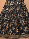 Hypnotic Black Colored Wedding Wear Embroidered Satin Lehenga Choli - Zeel Clothing