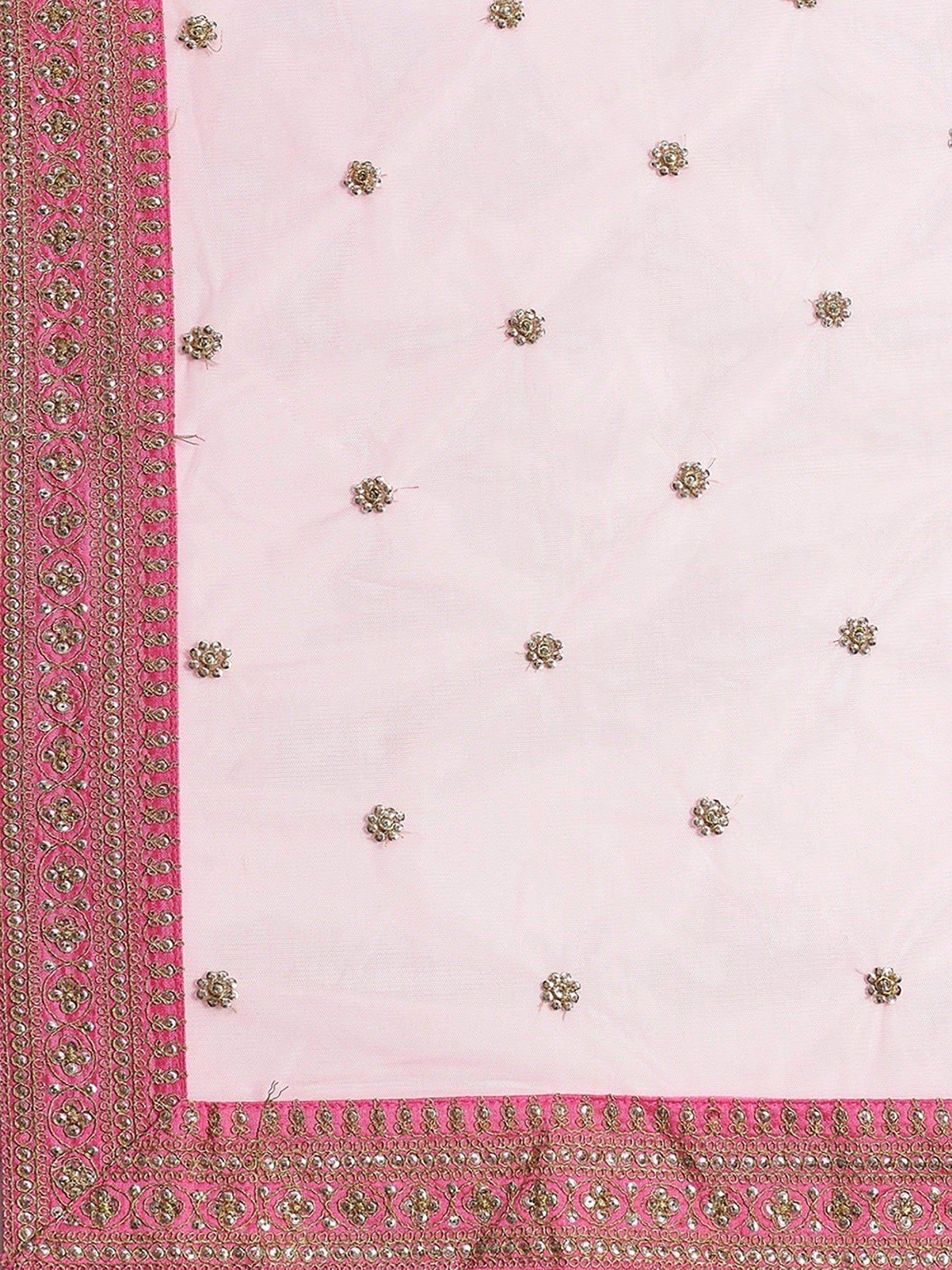 Hypnotic Pink Colored Wedding Wear Embroidered Satin Lehenga Choli - Zeel Clothing