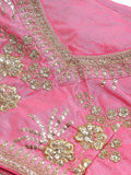 Hypnotic Pink Colored Wedding Wear Embroidered Satin Lehenga Choli - Zeel Clothing