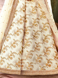 Hypnotic White Colored Wedding Wear Embroidered Satin Lehenga Choli - Zeel Clothing