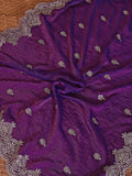 Elegant Purple Sequins Chiffon Traditional Saree With Blouse