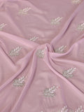Precious Pink Thread Work Georgette Engagement Wear Saree With Blouse