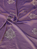 Alluring Purple Embroidered Chiffon Function Wear Saree With Blouse