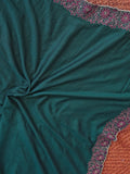 Attractive Teal Green Border Work Silk Evening Wear Saree With Blouse