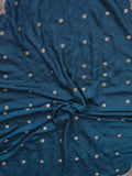 Gorgeous Teal Blue Embroidered Silk Reception Wear Saree With Blouse