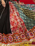 Impressive Black Thread Embroidered Rayon Navratri Special Lehenga With Blouse - Zeel Clothing