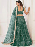 Impressive Green Sequins Net Traditional Lehenga Choli With Dupatta - Zeel Clothing