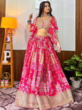Impressive Hot Pink Digital Printed Chinon Lehenga Choli With Dupatta