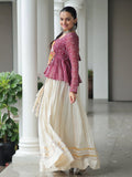 Impressive Maroon Cotton Navratri Wear Lehenga With Bandhani Print Peplum Top - Zeel Clothing