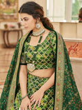 Improbable Green Sequins Art Silk Engagement Wear Lehenga Choli - Zeel Clothing