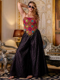 Incredible Black Embroidered Silk Navratri Wear Co-Ord Set - Zeel Clothing