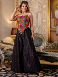Incredible Black Embroidered Silk Navratri Wear Co-Ord Set - Zeel Clothing
