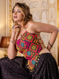 Incredible Black Embroidered Silk Navratri Wear Co-Ord Set - Zeel Clothing