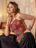 Incredible Black Embroidered Silk Navratri Wear Co-Ord Set - Zeel Clothing