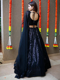 Incredible Black Sequins Net Reception Wear Lehenga Choli With Dupatta - Zeel Clothing