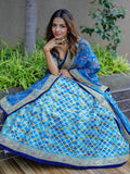 Incredible Blue Sequins Work Art Silk Sangeet Wear Lehenga Choli - Zeel Clothing