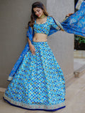 Incredible Blue Sequins Work Art Silk Sangeet Wear Lehenga Choli - Zeel Clothing