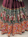 Incredible Brown Gamthi Work Dola Silk Lehenga Choli - Zeel Clothing