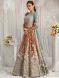Incredible Brown Sequins Tissue Silk Reception Wear Lehenga Choli - Zeel Clothing
