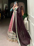 Incredible Dusty Pink Thread Work Silk Enagament Wear Lehenga Choli - Zeel Clothing