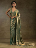 Incredible Green Border Work Satin Party Wear Pre-Stitched Saree With Blouse - Zeel Clothing