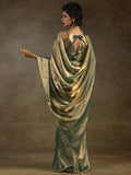 Incredible Green Border Work Satin Party Wear Pre-Stitched Saree With Blouse - Zeel Clothing