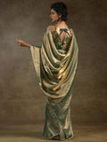 Incredible Green Border Work Satin Party Wear Pre-Stitched Saree With Blouse - Zeel Clothing