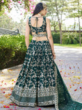 Incredible Green Ceremonial Wear Zari Embroidery Lehenga Choli With Dupatta - Zeel Clothing