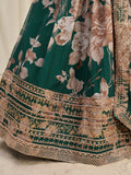 Incredible Green Sequins Organza Mehendi Wear Lehenga Choli - Zeel Clothing