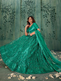 Incredible Green Thread Work Net Mehendi Wear Lehenga Choli With Dupatta - Zeel Clothing