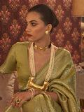 Incredible Green Zari Woven Silk Event Wear Saree With Blouse - Zeel Clothing