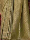 Incredible Green Zari Woven Silk Event Wear Saree With Blouse - Zeel Clothing