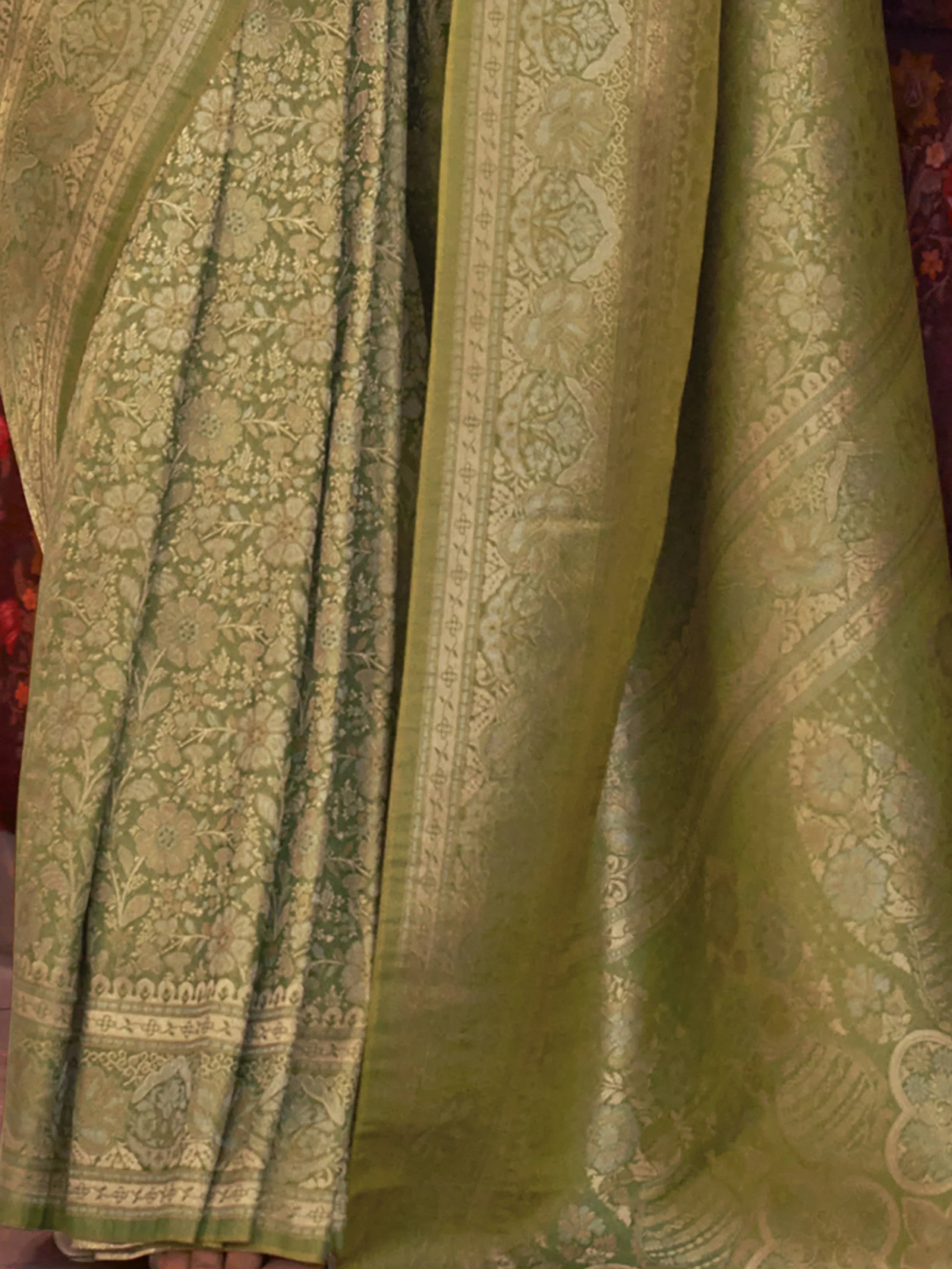 Incredible Green Zari Woven Silk Event Wear Saree With Blouse - Zeel Clothing