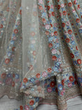Incredible Grey Sequins Net Reception Wear Lehenga Choli With Dupatta - Zeel Clothing