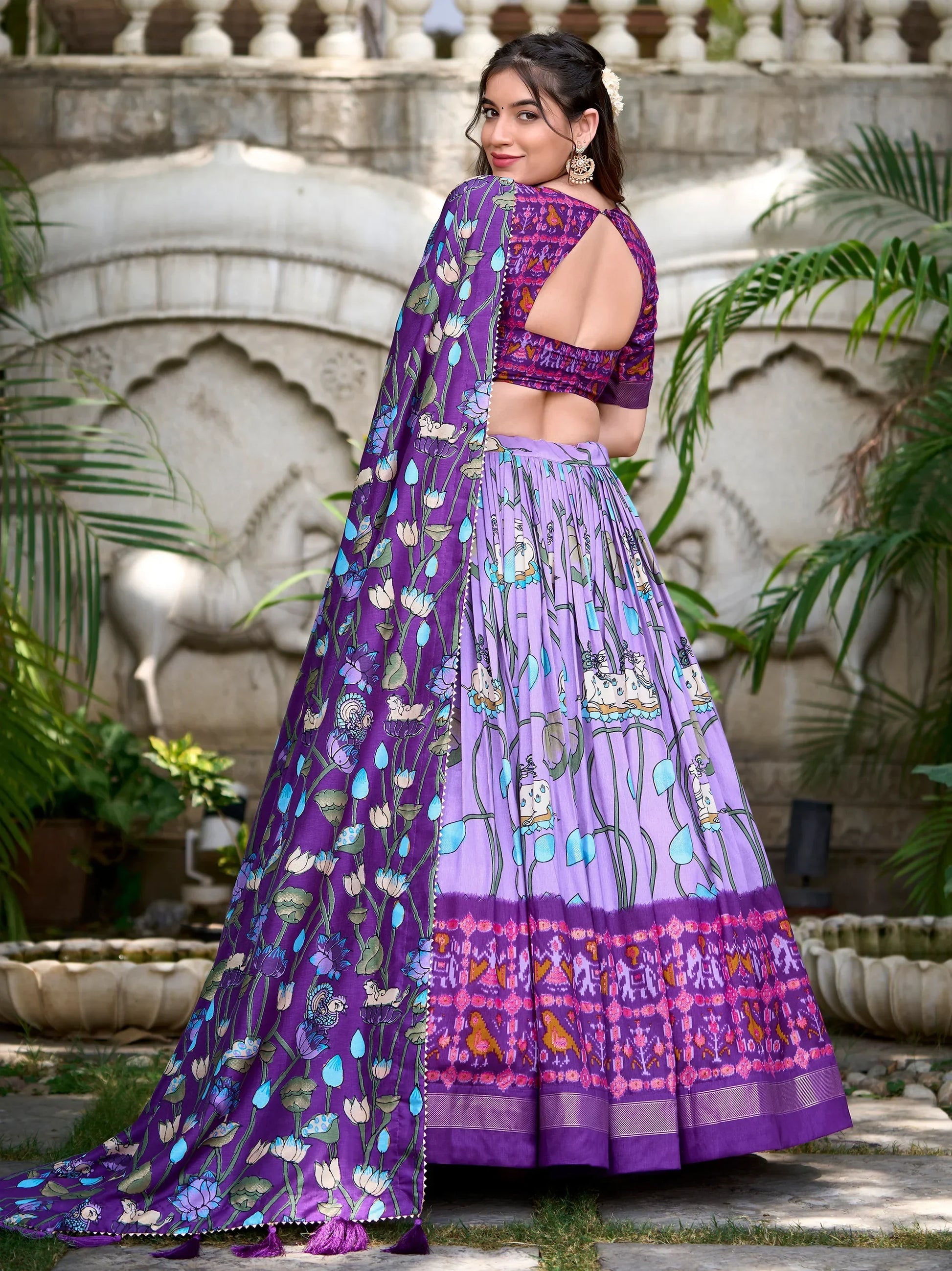 Incredible Lavender Patola Printed Silk Traditional Lehenga Choli - Zeel Clothing