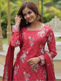 Incredible Maroon Sequins Chinon Festival Wear Palazzo Suit - Zeel Clothing