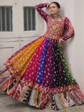 Incredible Multi-Color Bandhani Printed Georgette Navratri Special Lehenga With Blouse - Zeel Clothing