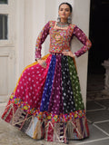 Incredible Multi-Color Bandhani Printed Georgette Navratri Special Lehenga With Blouse - Zeel Clothing