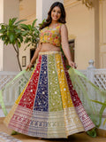 Incredible Multi-Color Sequins Georgette Wedding Lehenga Choli - Zeel Clothing