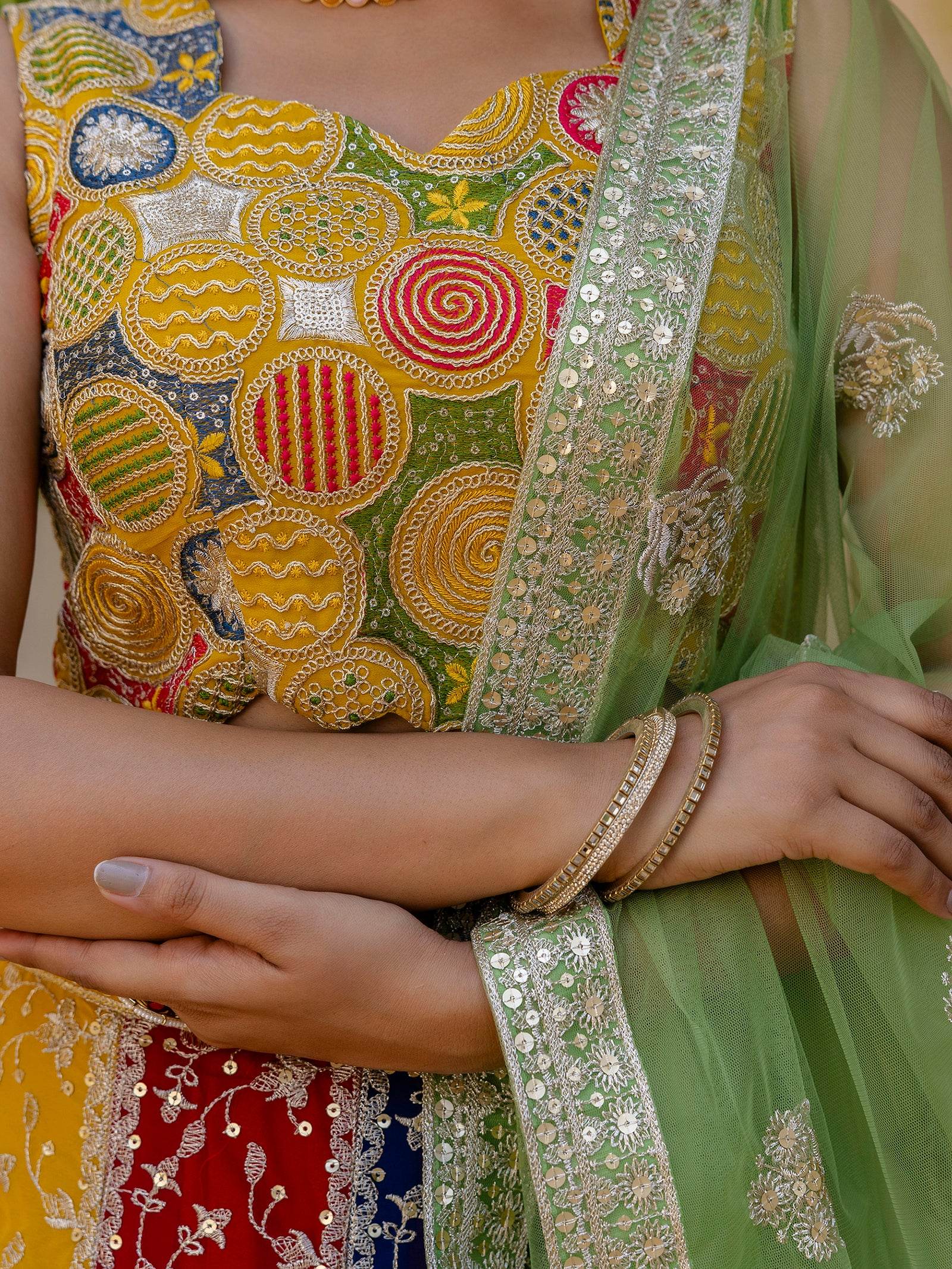 Incredible Multi-Color Sequins Georgette Wedding Lehenga Choli - Zeel Clothing