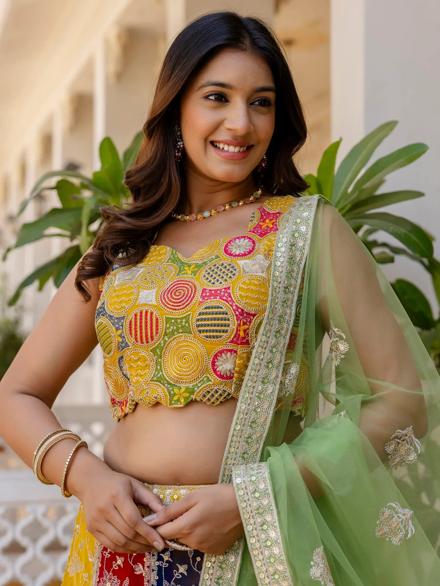 Incredible Multi-Color Sequins Georgette Wedding Lehenga Choli - Zeel Clothing