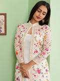 Incredible Off-White Embroidered Georgette Jacket Salwar Suit - Zeel Clothing