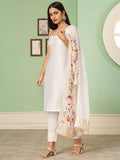 Incredible Off-White Embroidered Georgette Jacket Salwar Suit - Zeel Clothing